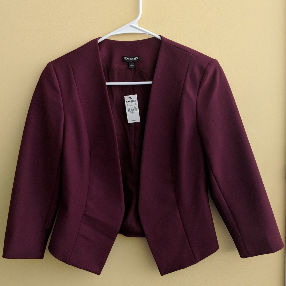Express plum cutaway blazer